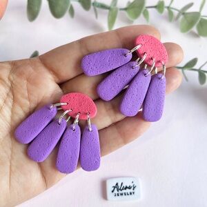Gerbera Earrings -Lavender and blush